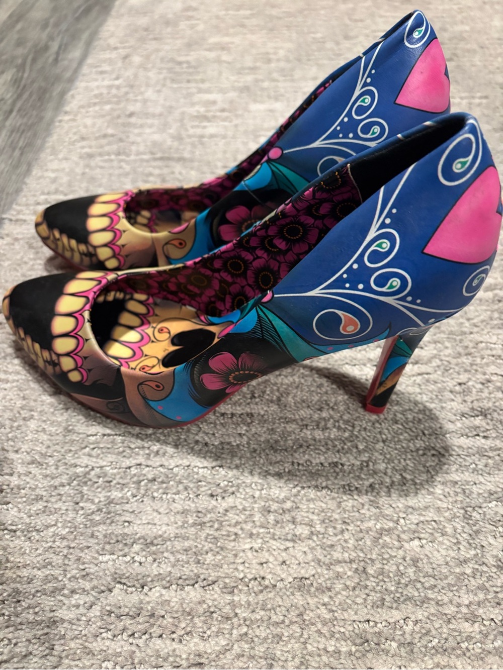 Iron fist Bold Multi-Color Printed Pointed-Toe Heels size 11 - Picture 3 of 4